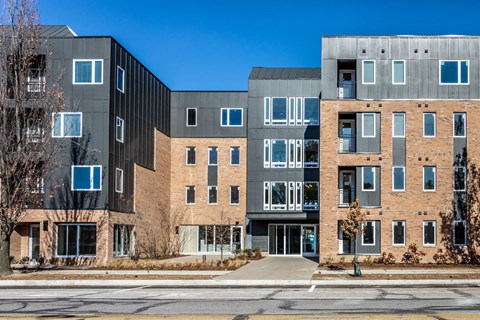 front exterior of apartments at Edge 35, Indiana, 46203